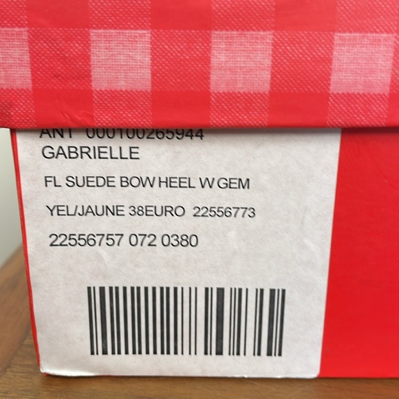 Miss L-Fire mustard yellow pin up suede pumps with bows and rhinestones. Sz38 - Picture 4 of 9